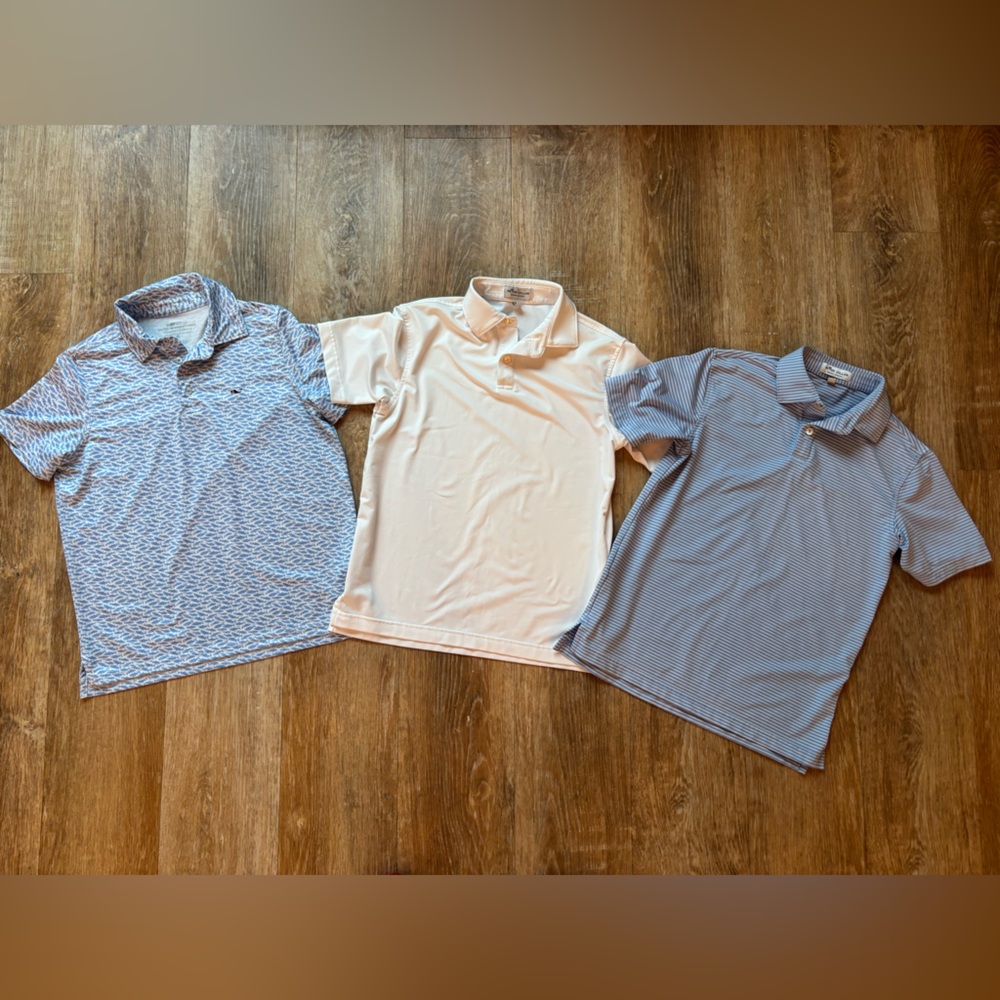 Peter Millar and vineyard vines Kids Polo Shirt Set - Blue, White, Light Blue